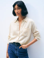 White + Warren Cashmere Button Shirt