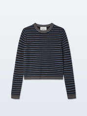 White + Warren Cashmere Textured Stripe Crew