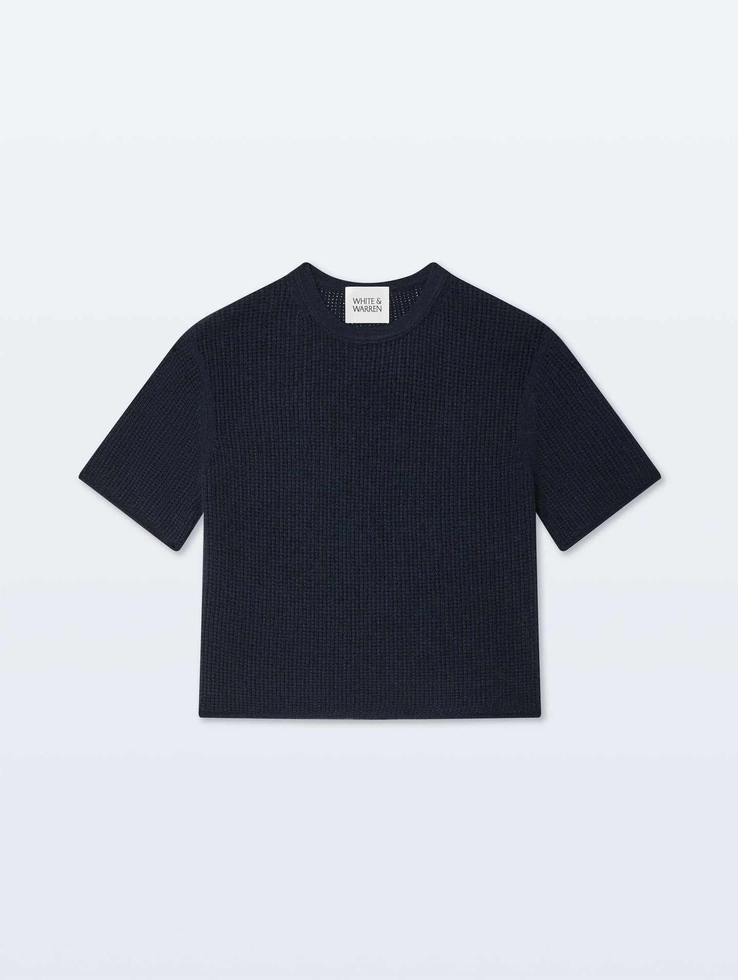White + Warren Cashmere Waffle Mesh Tee
