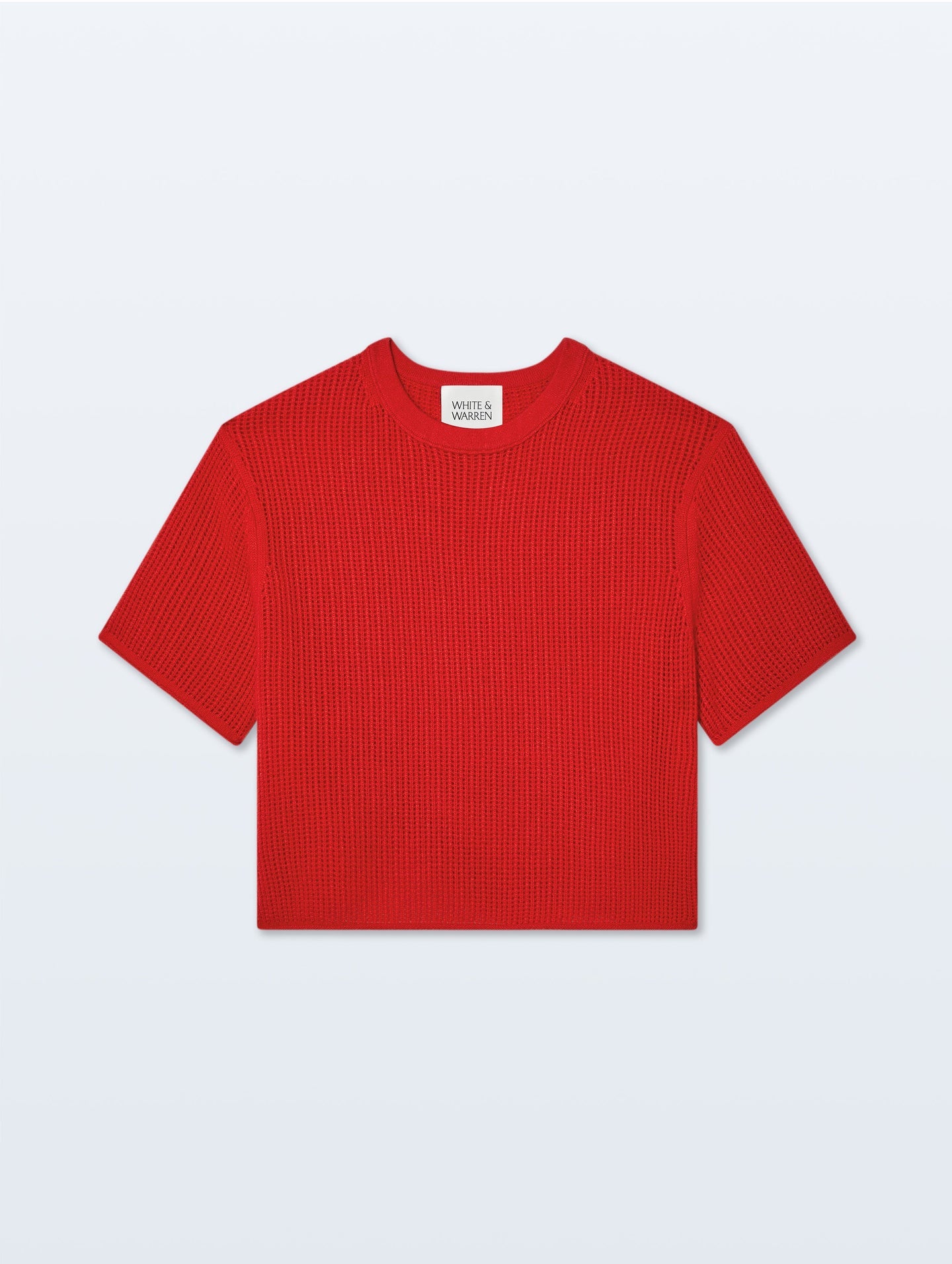 White + Warren Cashmere Waffle Mesh Tee