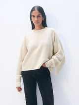 White + Warren Cashmere Blend Luxe Fringe Crew