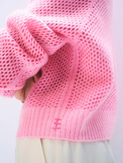 White + Warren Cashmere Mesh Cardigan