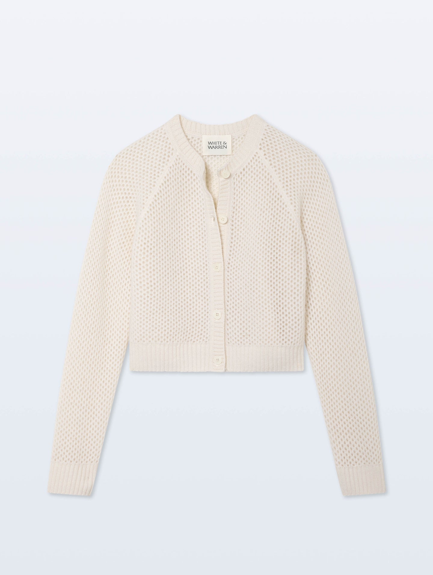 White + Warren Cashmere Mesh Cardigan