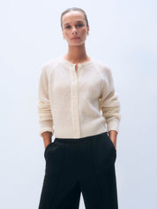 White + Warren Cashmere Mesh Cardigan