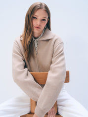 White + Warren Cashmere Blend Bomber