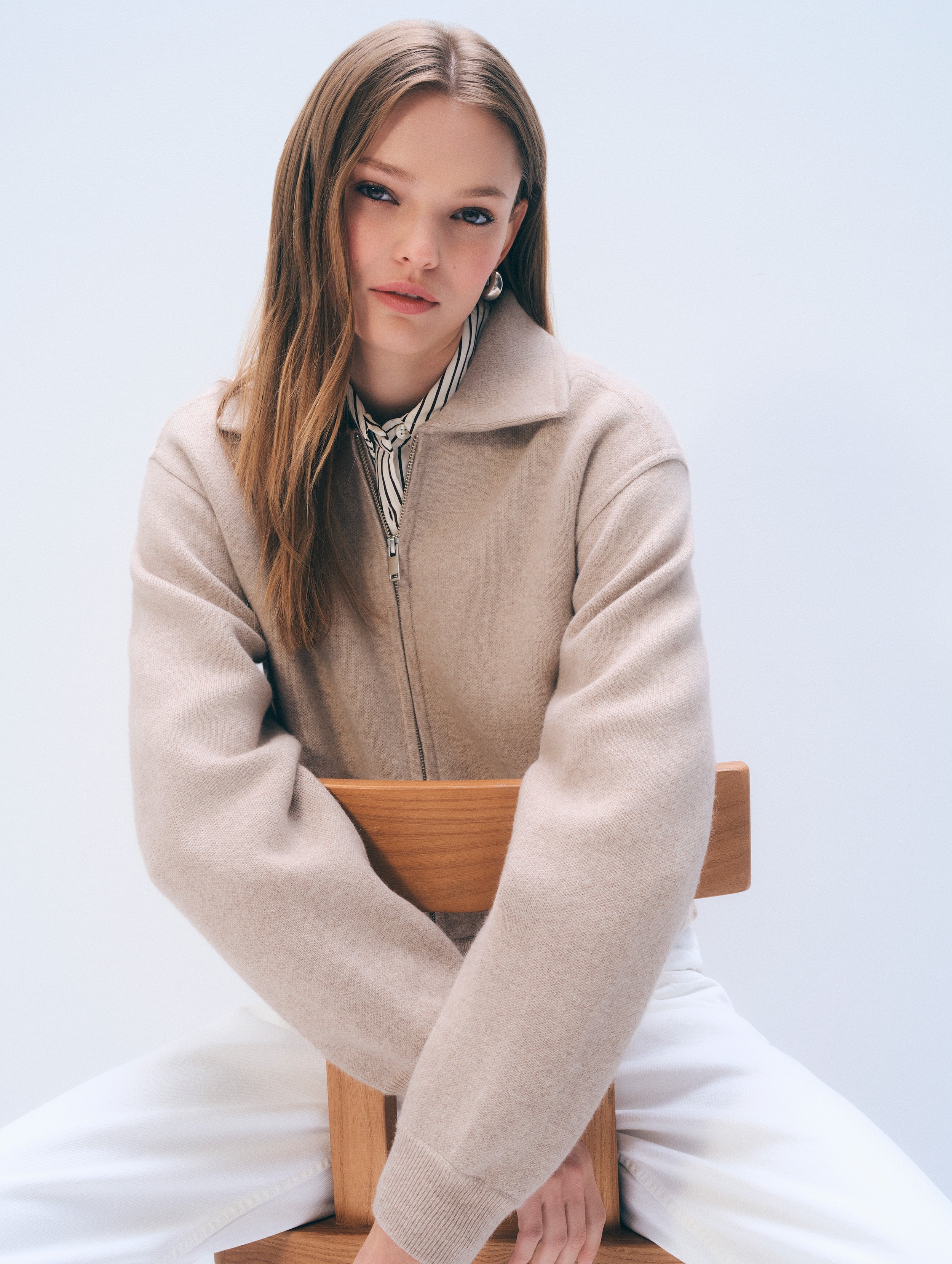 White + Warren Cashmere Blend Bomber