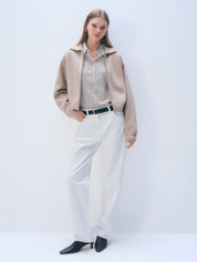 White + Warren Cashmere Blend Bomber