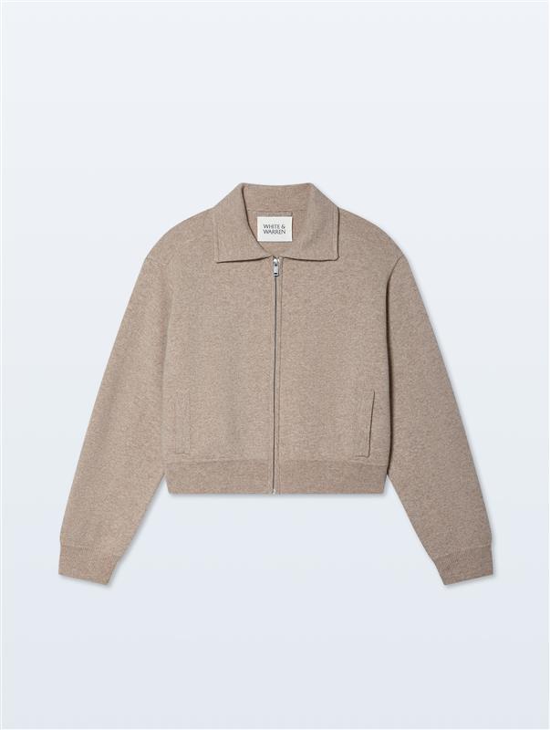 White + Warren Cashmere Blend Bomber