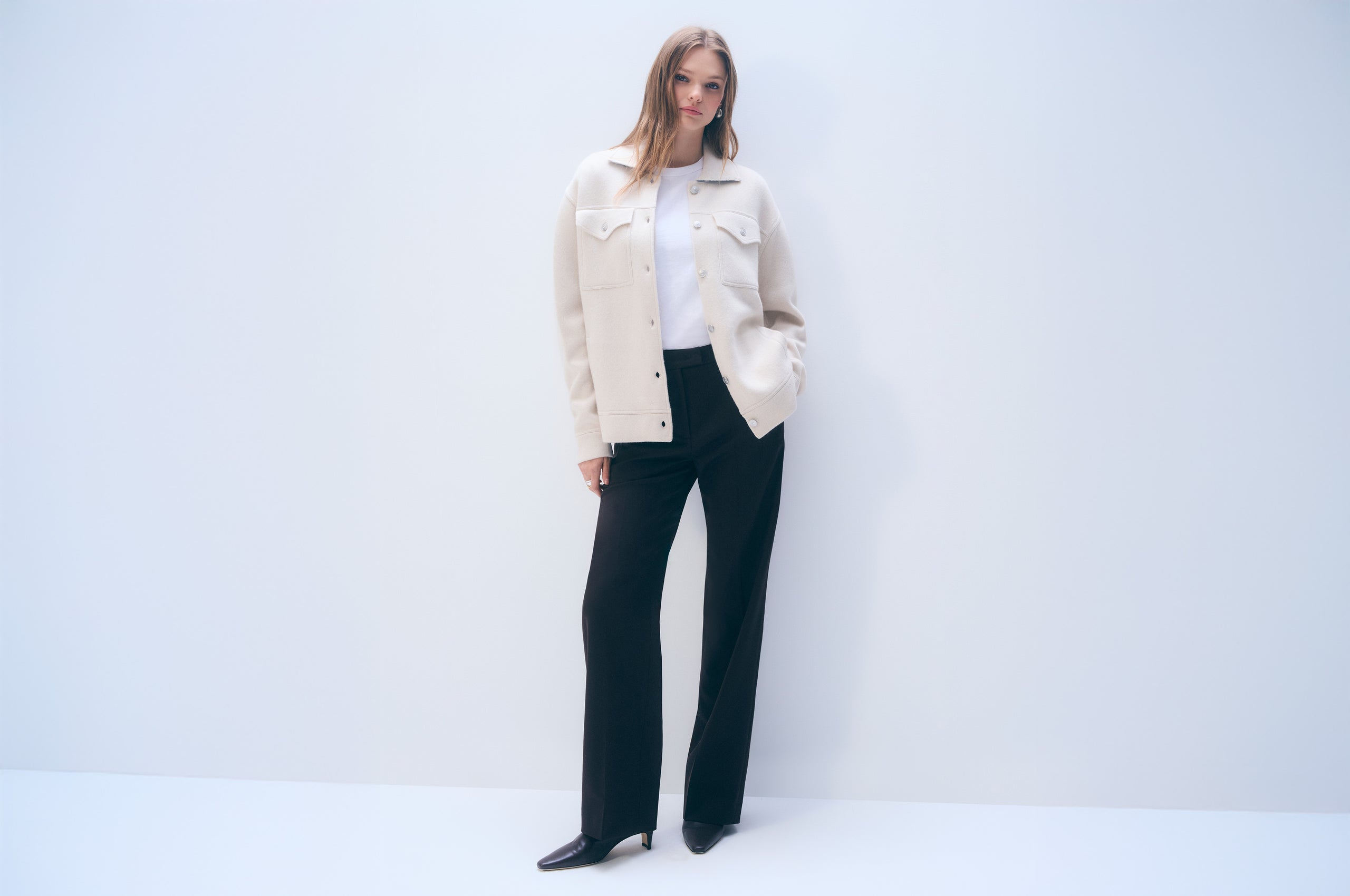 White + Warren Cashmere Blend Shirt Jacket