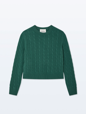 White + Warren Varsity Cable Crewneck