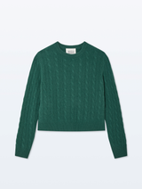 White + Warren Varsity Cable Crewneck