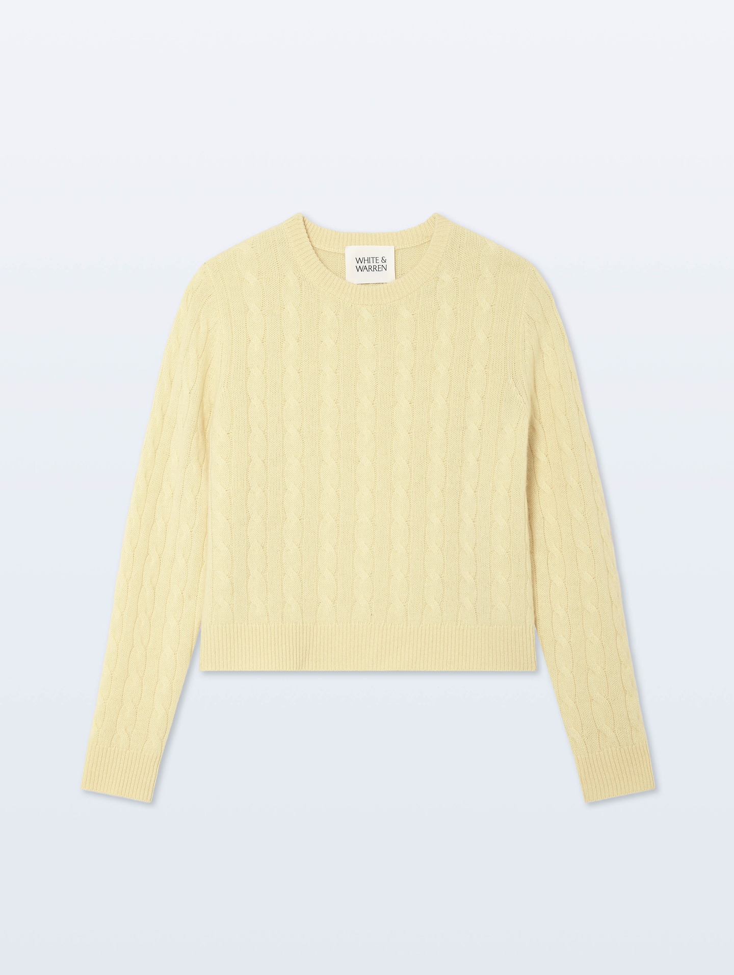 White + Warren Varsity Cable Crewneck