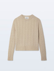 White + Warren Varsity Cable Crewneck