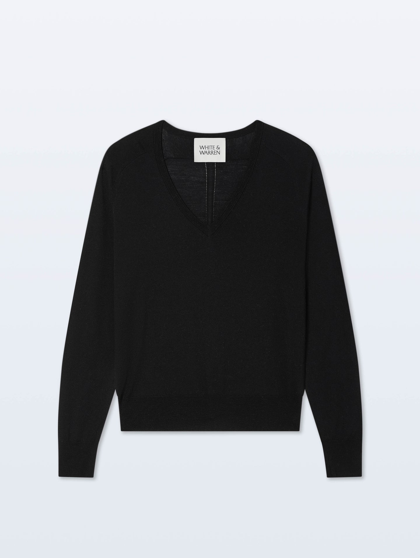 White + Warren Superfine Merino Wool V Neck