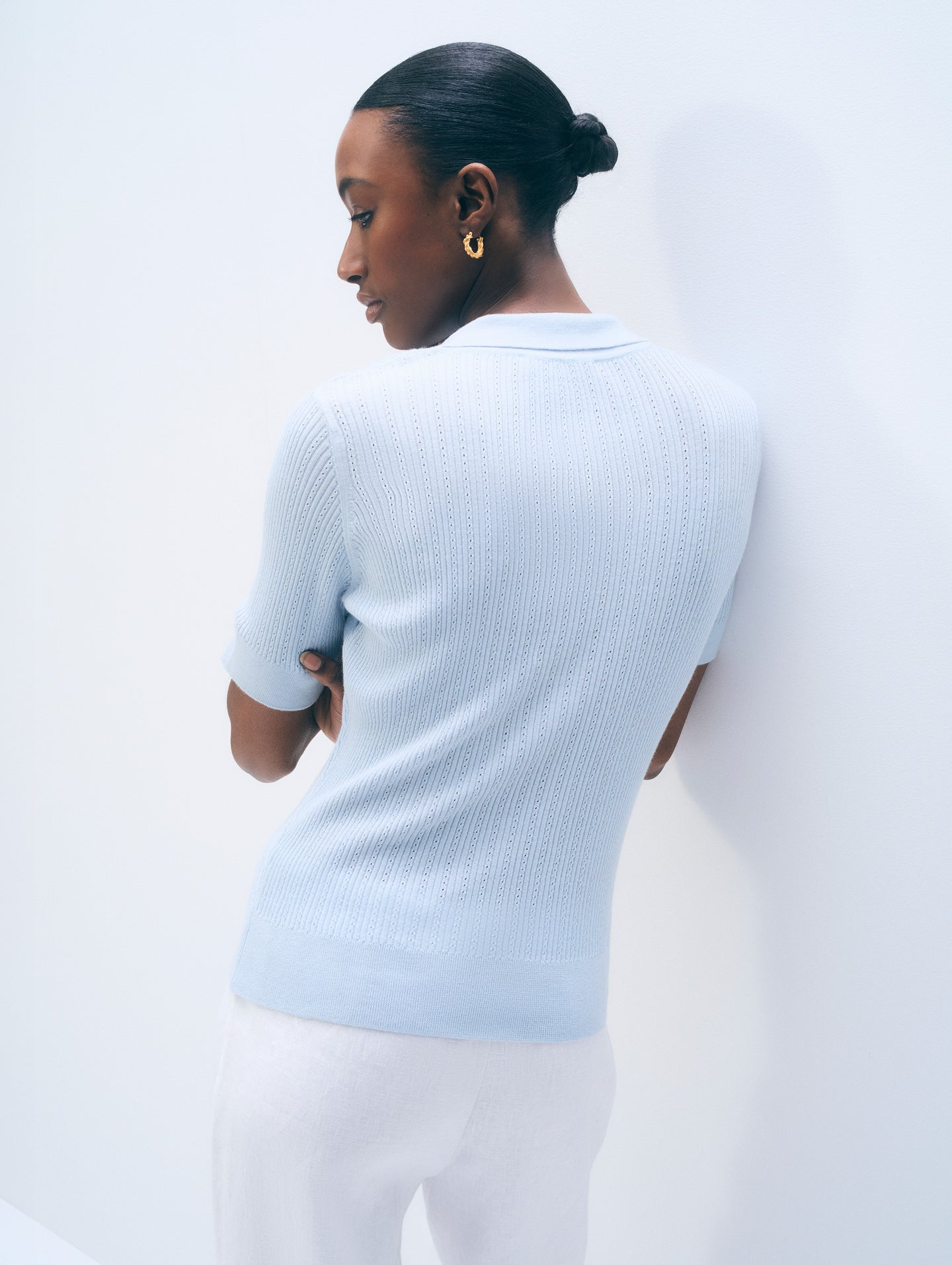 White + Warren Cashmere Linen Blend Polo
