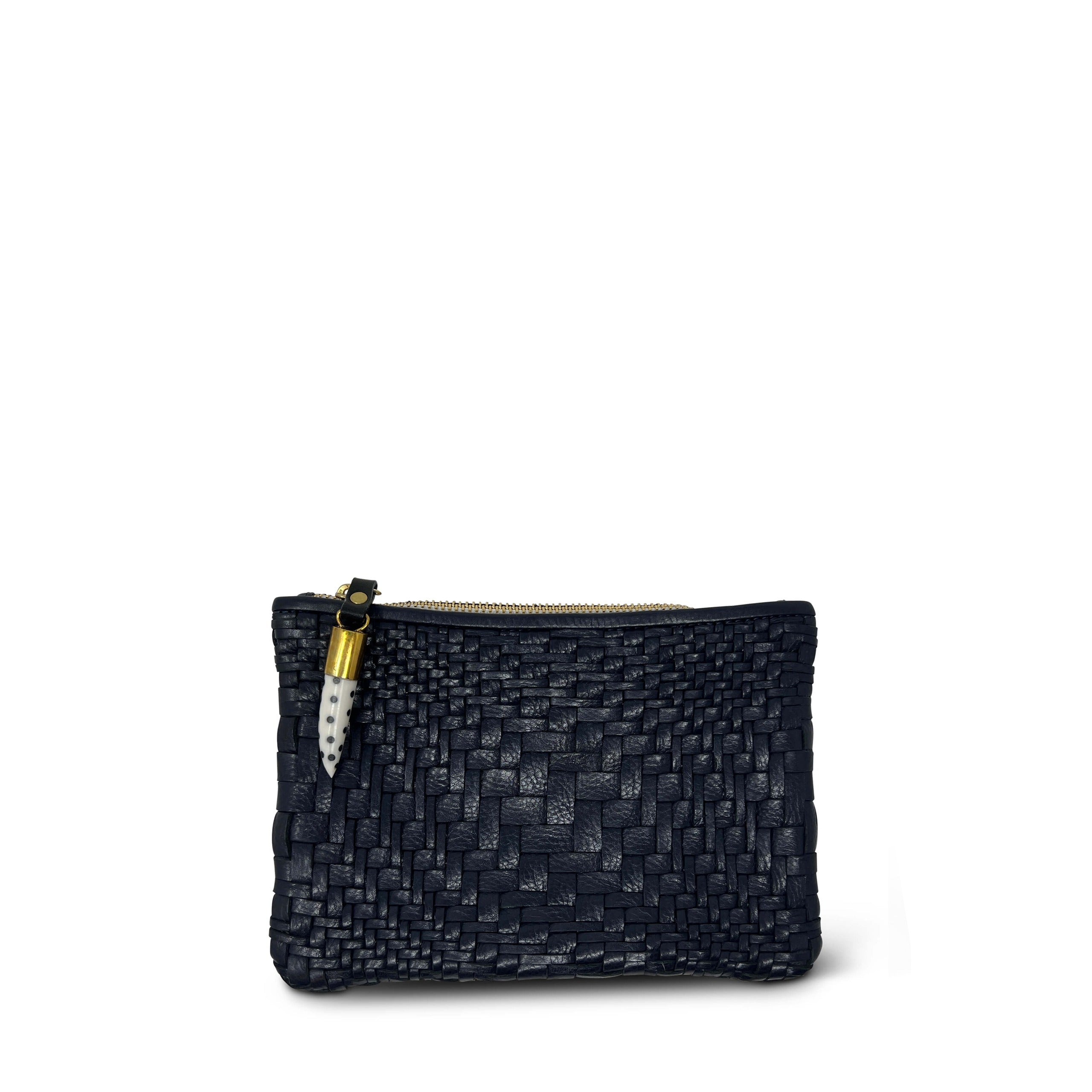 Kempton Navy Vary Weave Small Pouch