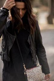Kempton & Co Nottingham Double Zip Crossbody in Cheetah