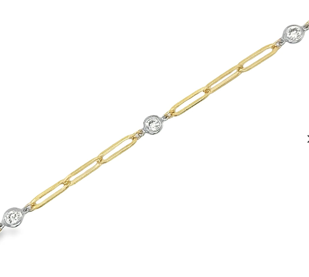 S.Row Designs Designs Gold & Diamond Paperclip Bracelet