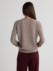 W. Cashmere Ciel V Neck Sweater With Lace