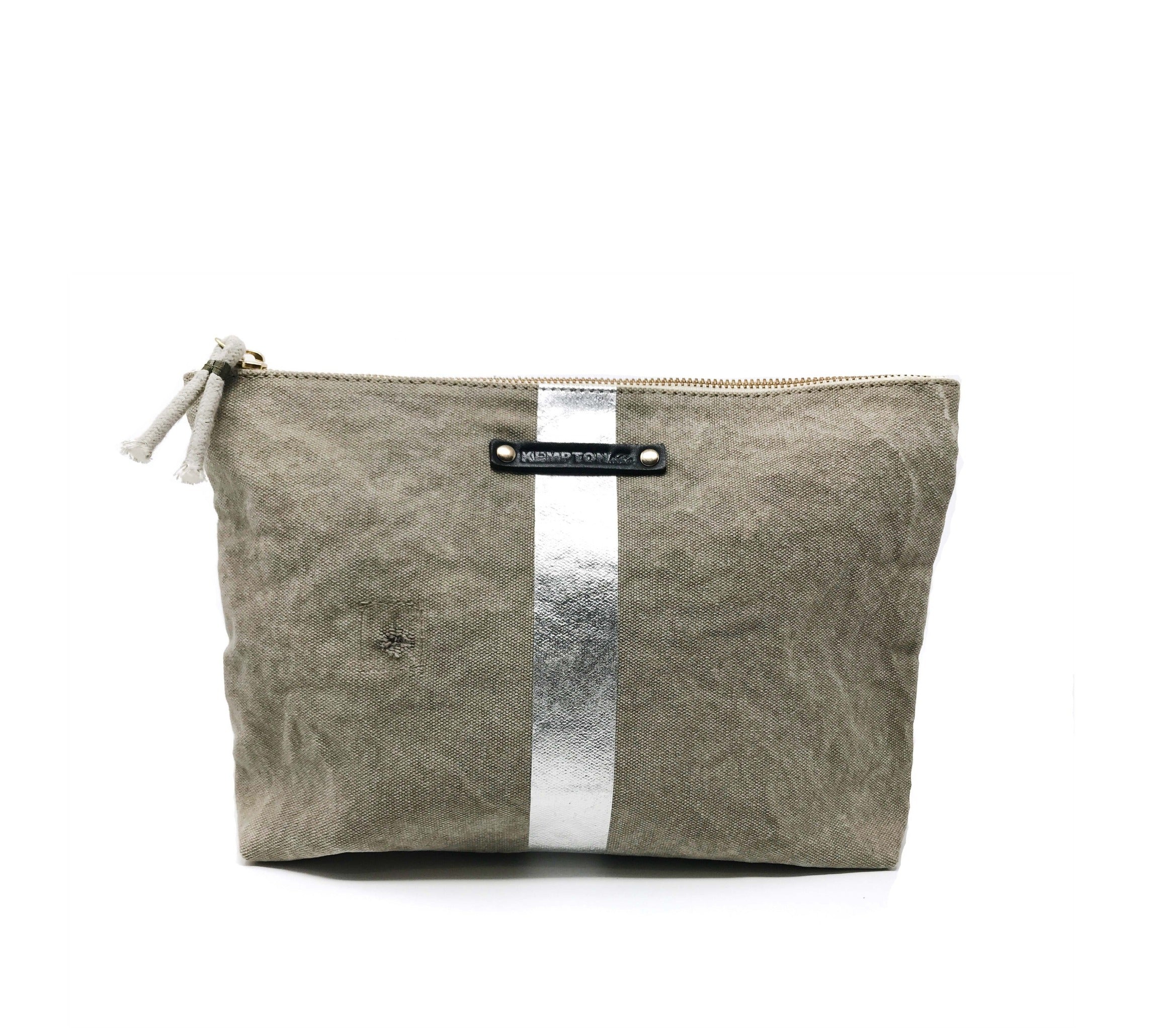 Kempton Postal Silver Stripe Pouch