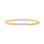 Karen Lazar Design 3MM Yellow Gold Filled Bracelet with 4MM Sterling Silver