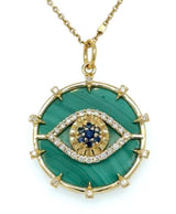 S.Row Designs Malachite, Sapphire & Diamond Evil Eye Charm
