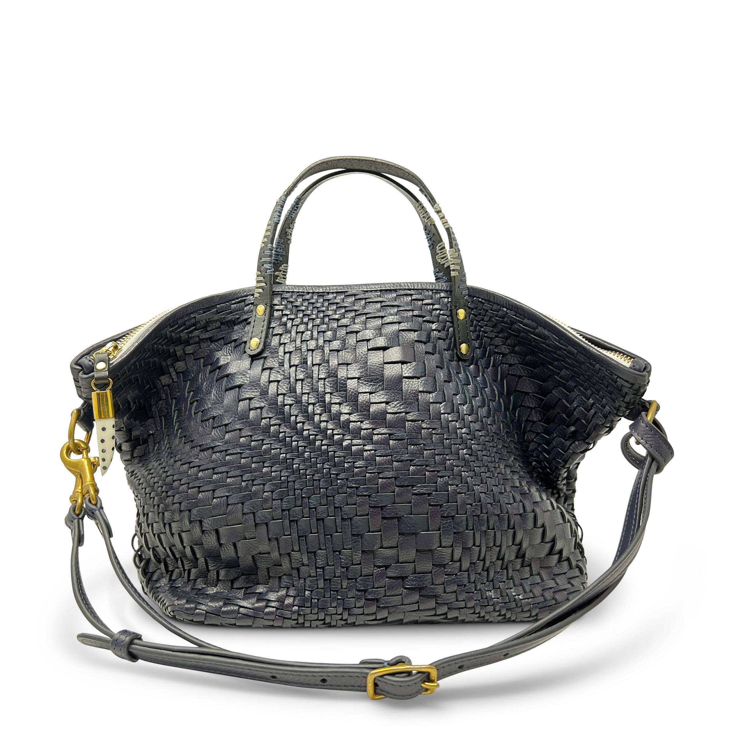 Kempton Navy Vari Weave Devon Handbag