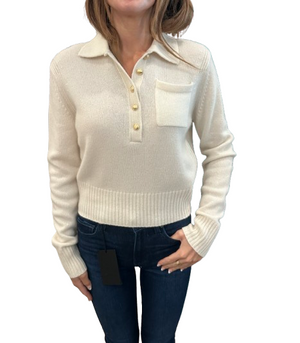 White + Warren Cashmere Gold Button Polo