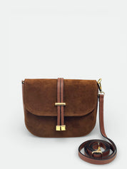 Italian Suede Flap Crossbody