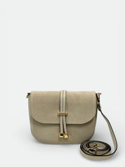 Italian Suede Flap Crossbody