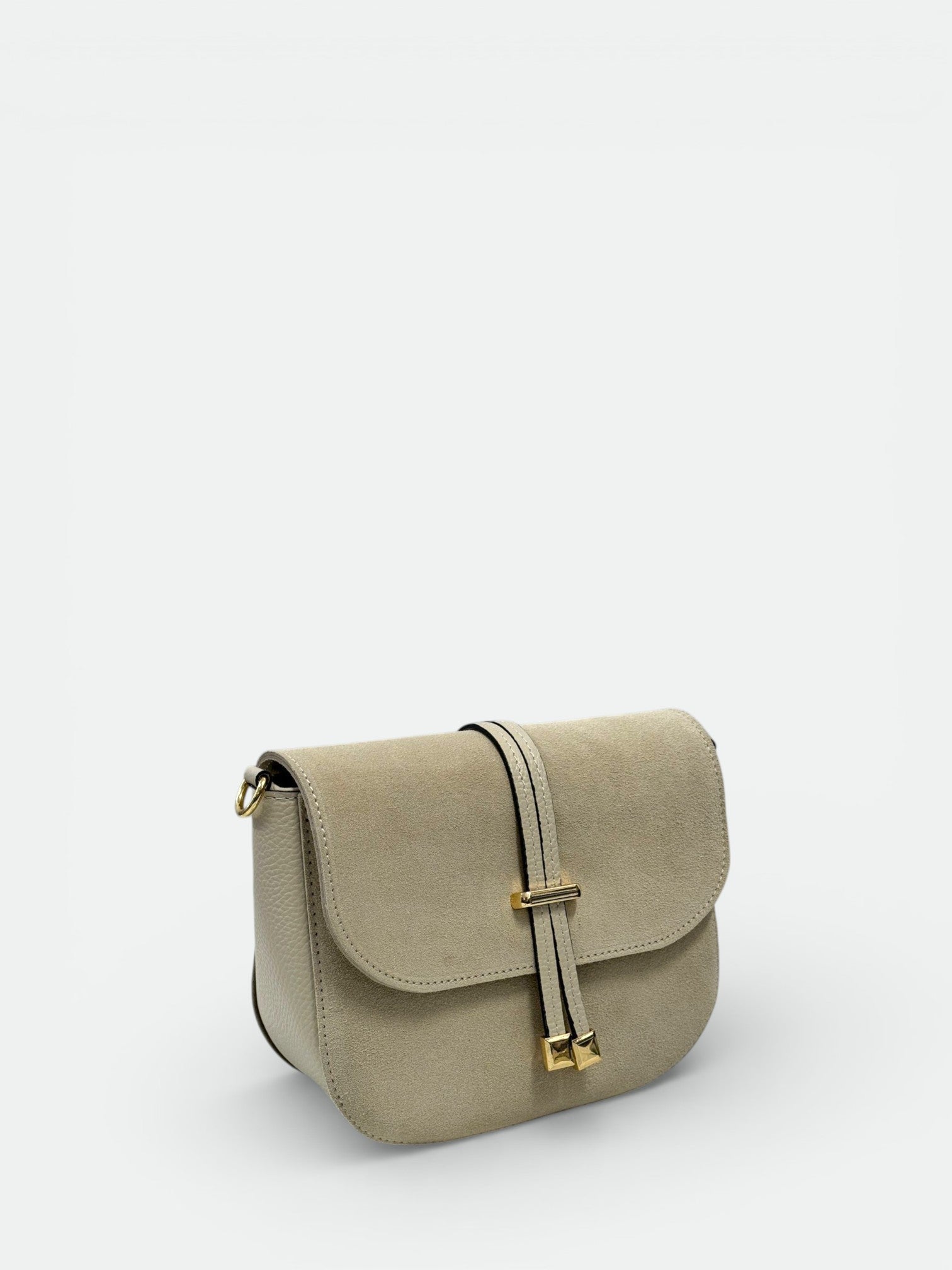 Italian Suede Flap Crossbody