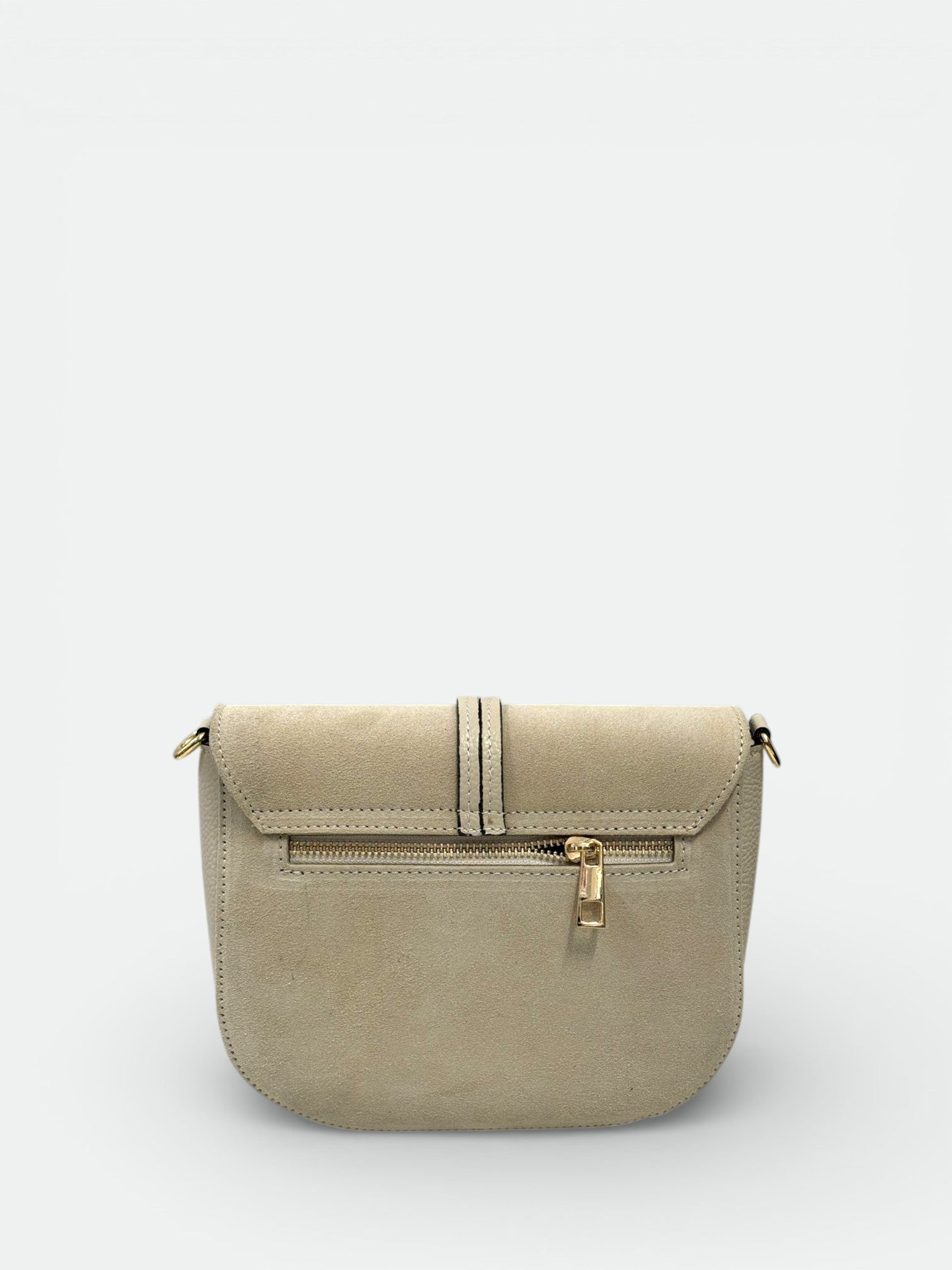 Italian Suede Flap Crossbody
