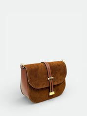 Italian Suede Flap Crossbody