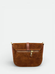 Italian Suede Flap Crossbody