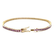 S.Row Designs Pink Princess Cut Sapphire Tennis Bracelet