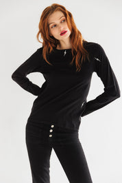 Catherine Gee Embroidered L/S Tee - Bolt