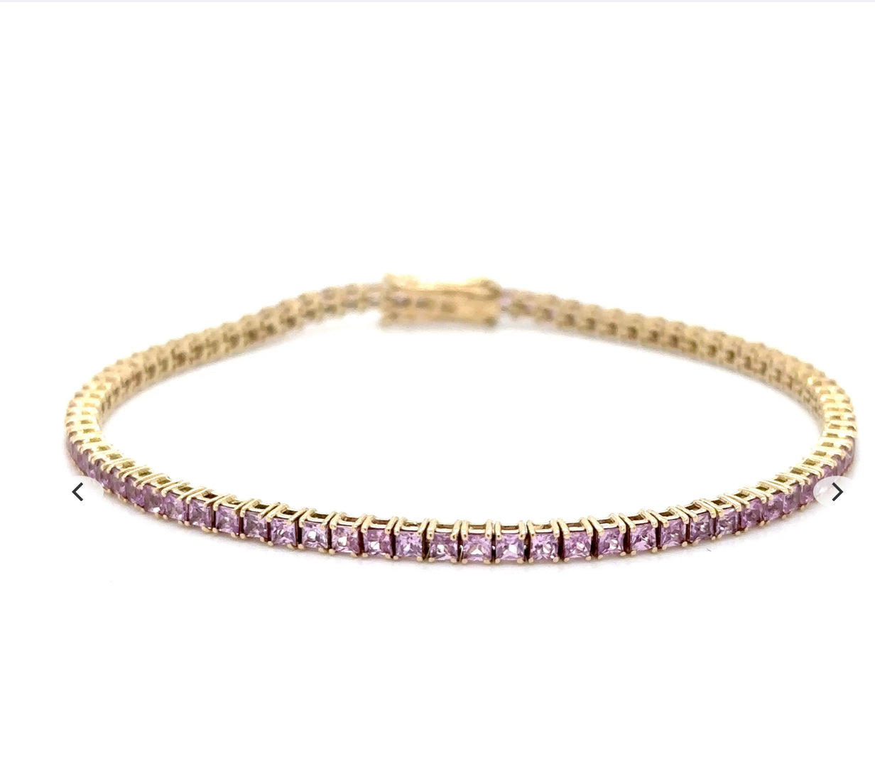 S.Row Designs Pink Princess Cut Sapphire Tennis Bracelet