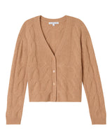 Cashmere Project Cable V Neck Cardigan