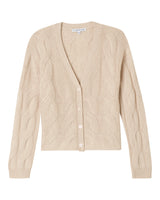 Cashmere Project Cable V Neck Cardigan