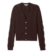 Cashmere Project Cable V Neck Cardigan