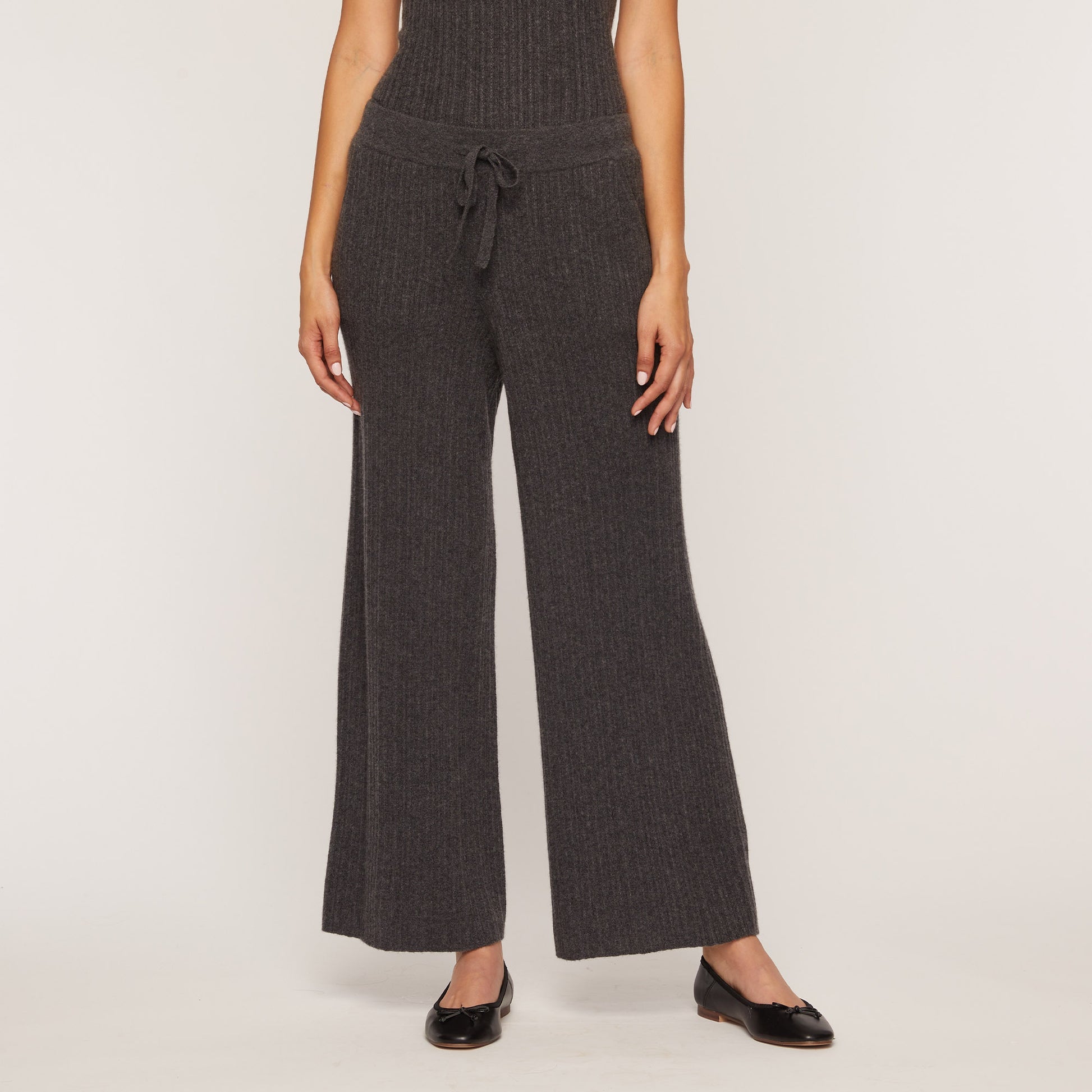 Cashmere Project Cashmere Ribbed Wide Leg Pant