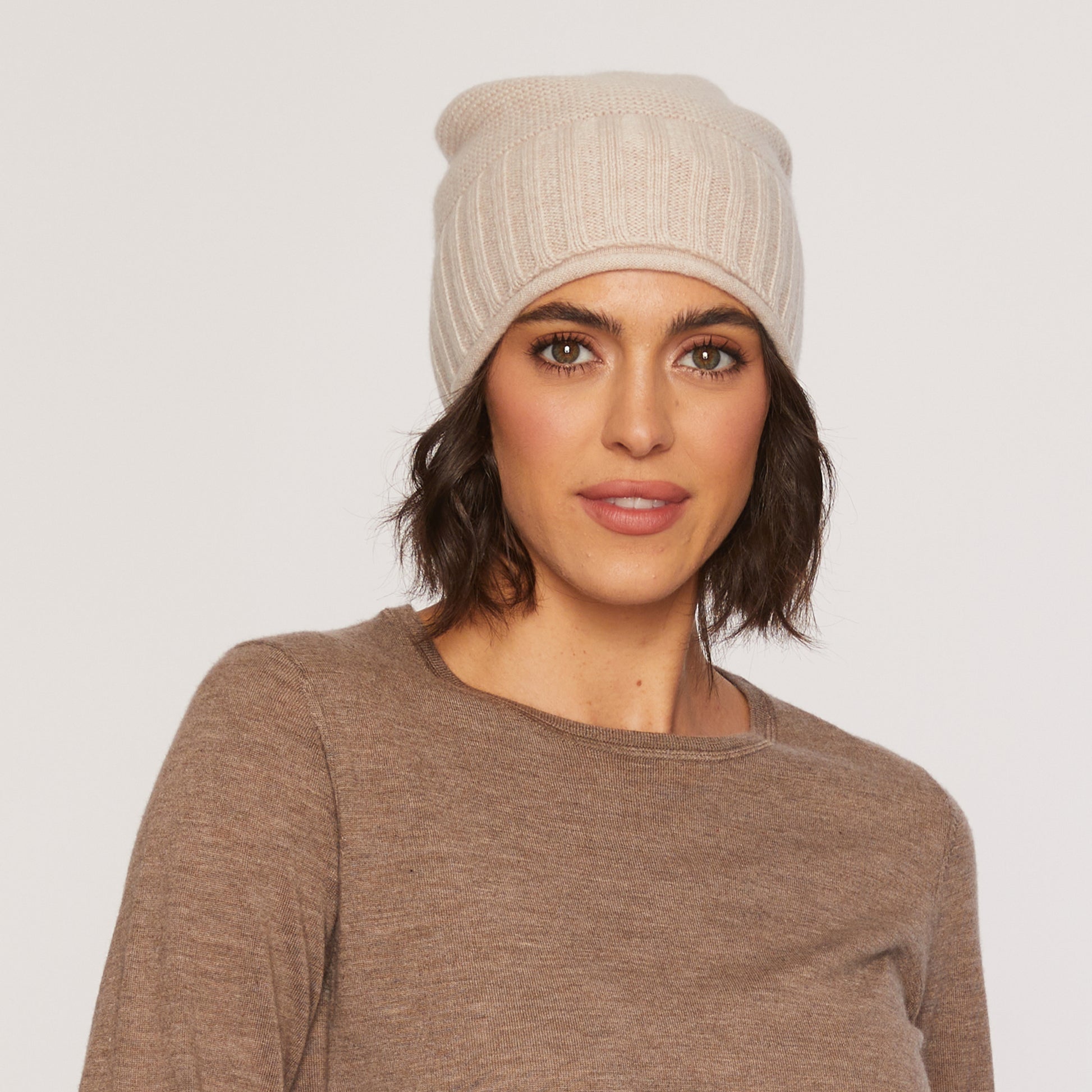 Cashmere Project Layered Roll Edge Hat