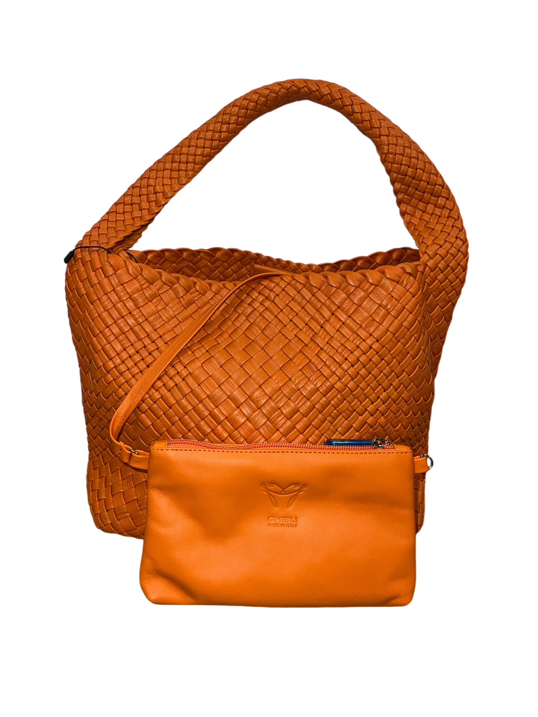 Ghilbi Italian Leather Medium Handwoven Bag