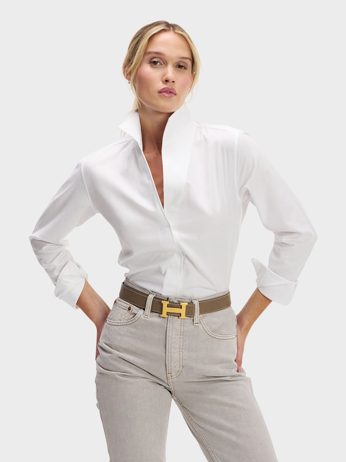 Sarah Alexandra Signature Shirt in Snow Angel