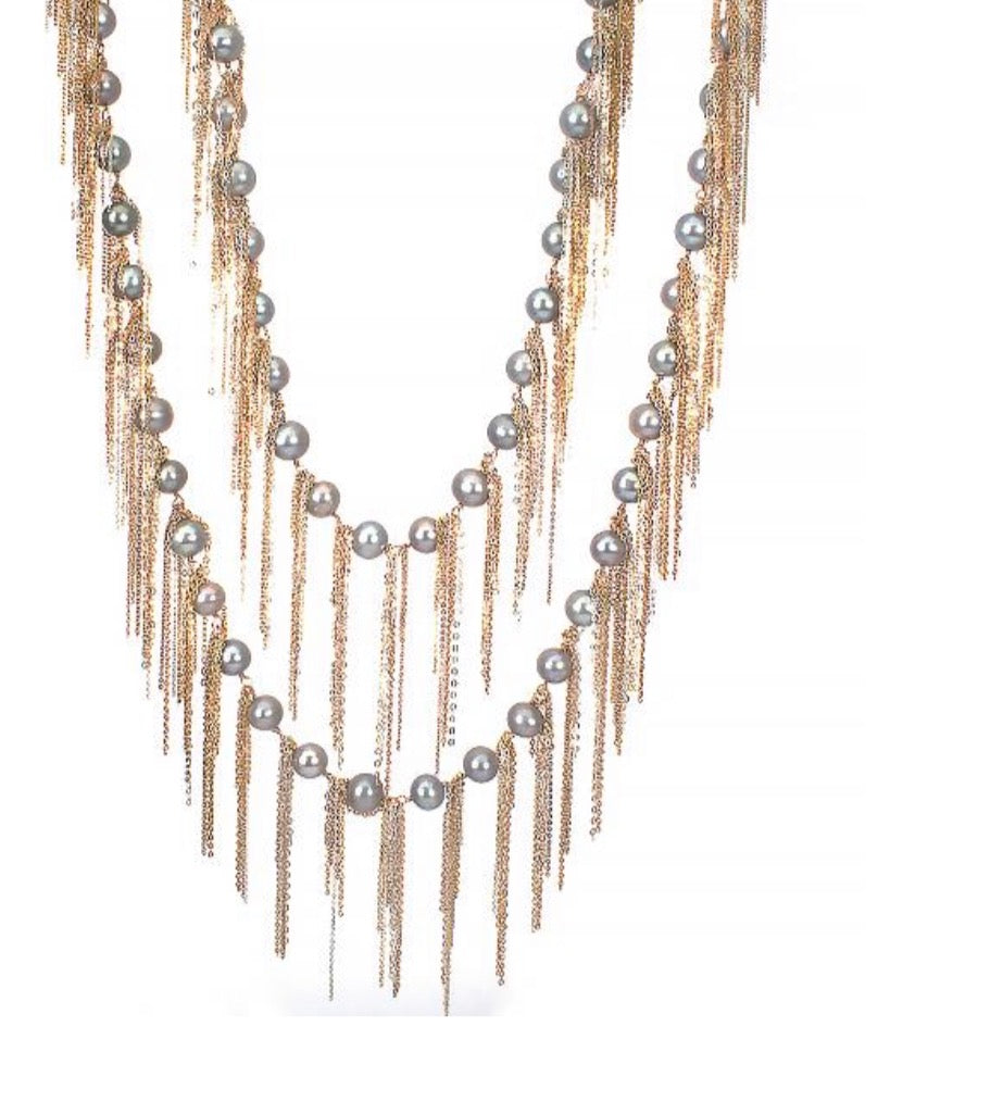 Samira 13 Necklace Silver Pearls