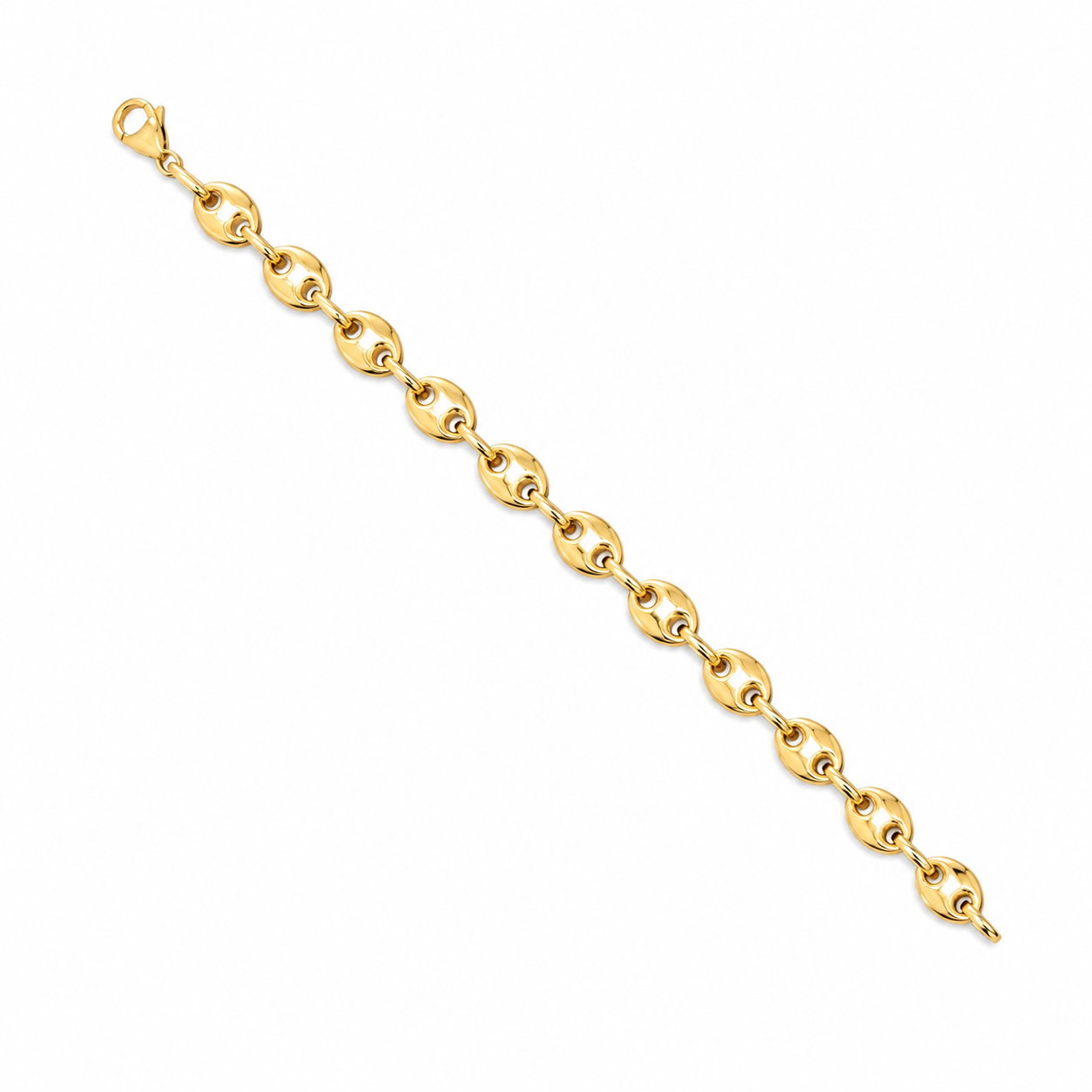 14KT Yellow Gold Puff Mariner Bracelet