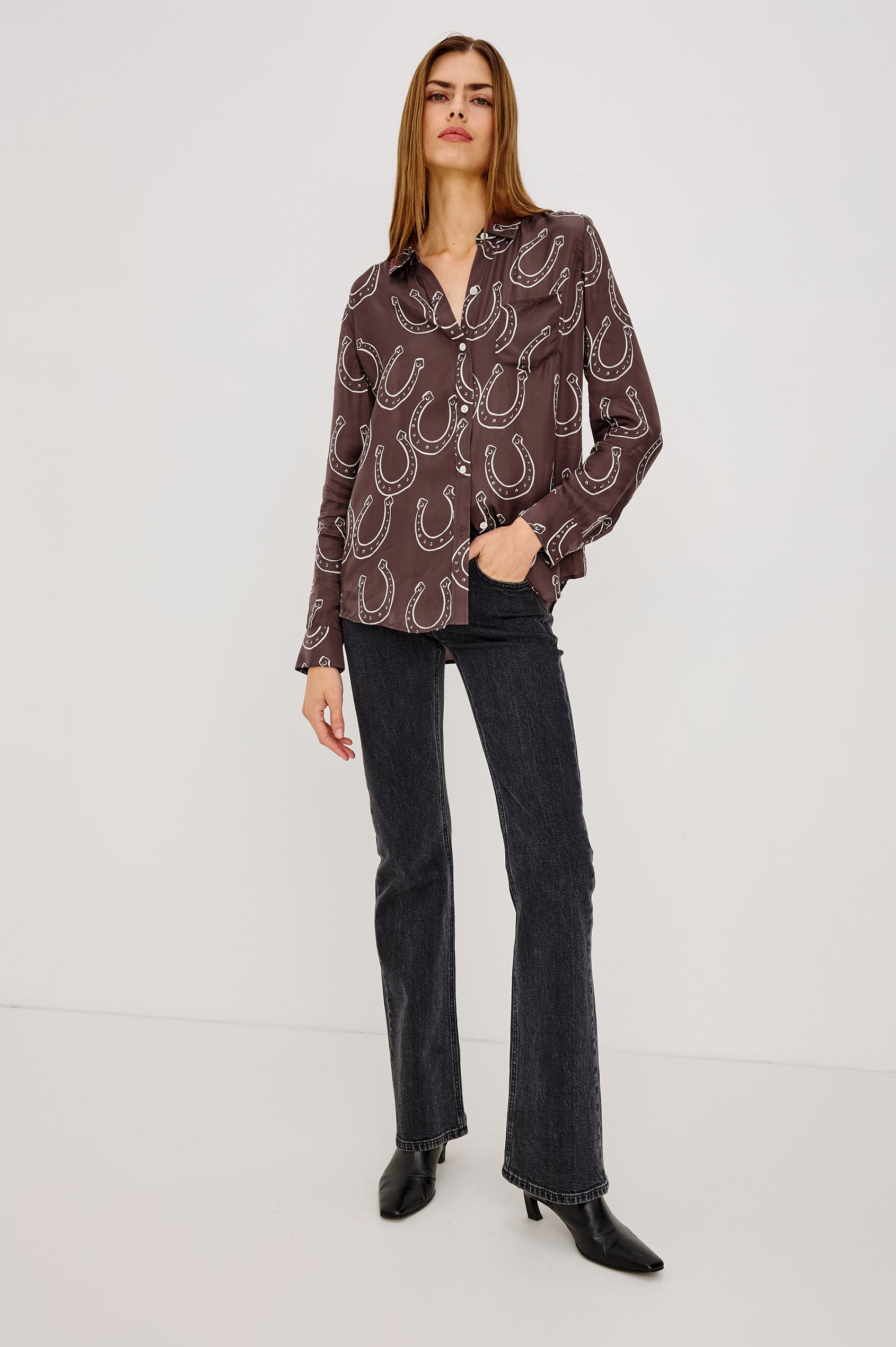 Rails Alyssa Shirt in Brown Horseshoes