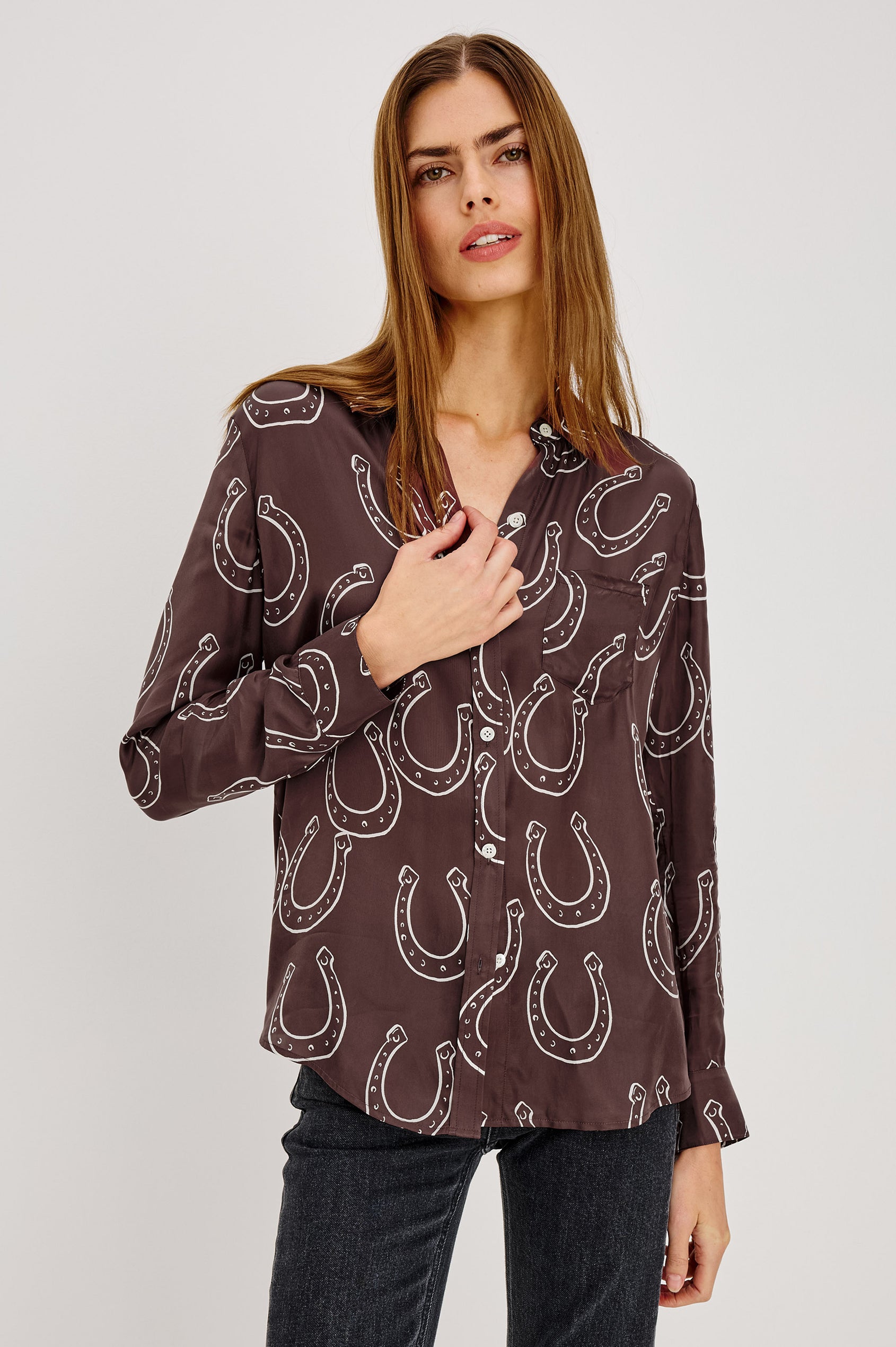 Rails Alyssa Shirt in Brown Horseshoes
