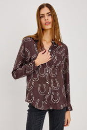 Rails Alyssa Shirt in Brown Horseshoes