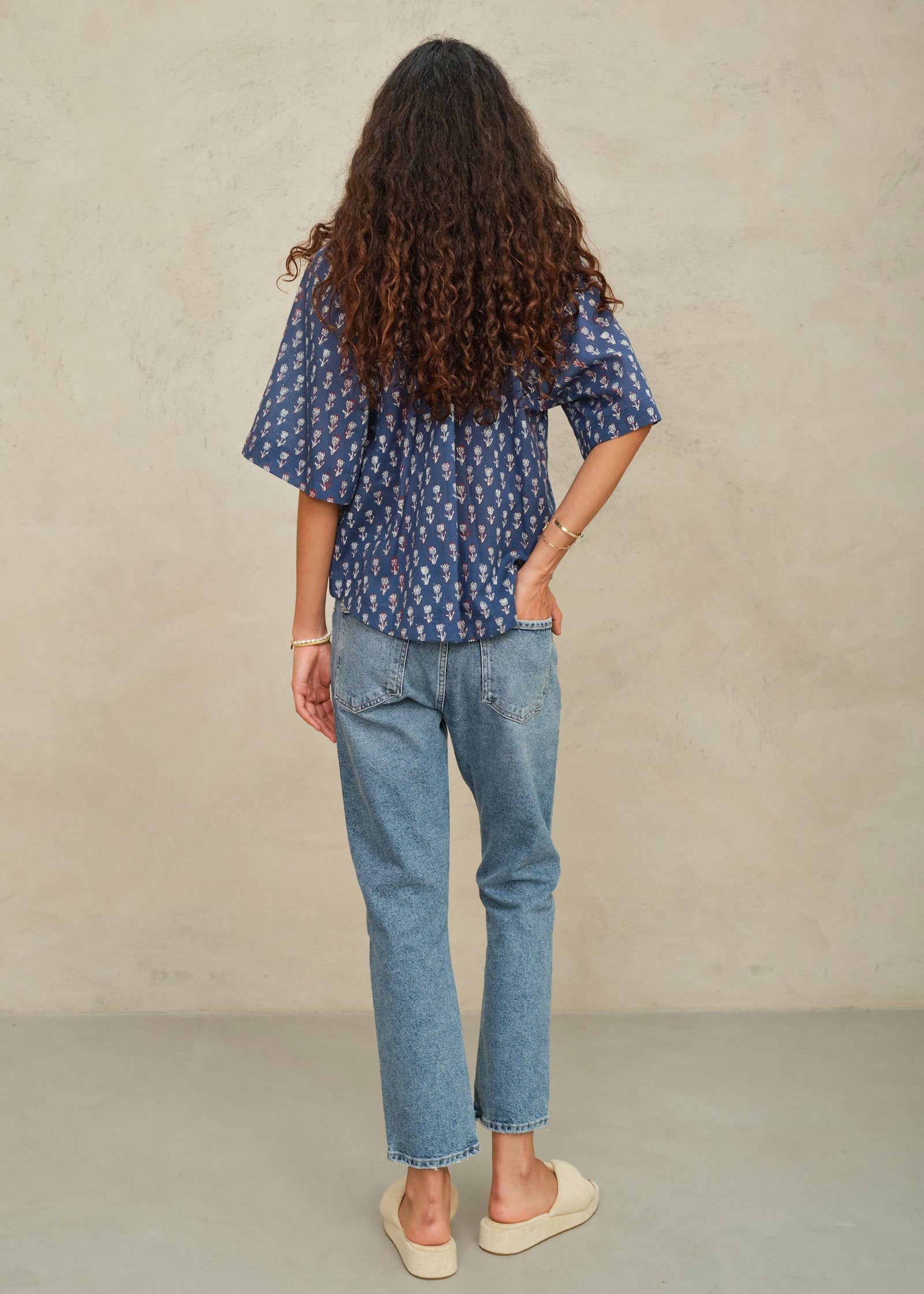 M.A.B.E. Ari Print Gathered Top